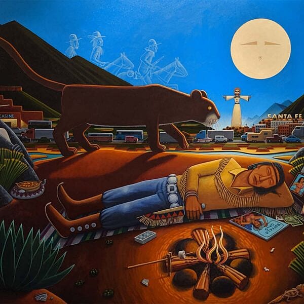 David P. Bradley (Minnesota Chippewa, b. 1954). "Tonto's Dream," 2013. Acrylic on canvas. Gift of The Alexander Bodini Foundation, in memory of Alexander Bodini. 8.13